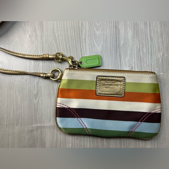 Coach Handbags - Coach Legacy Stripe Wristlet wallet small bag coin purse